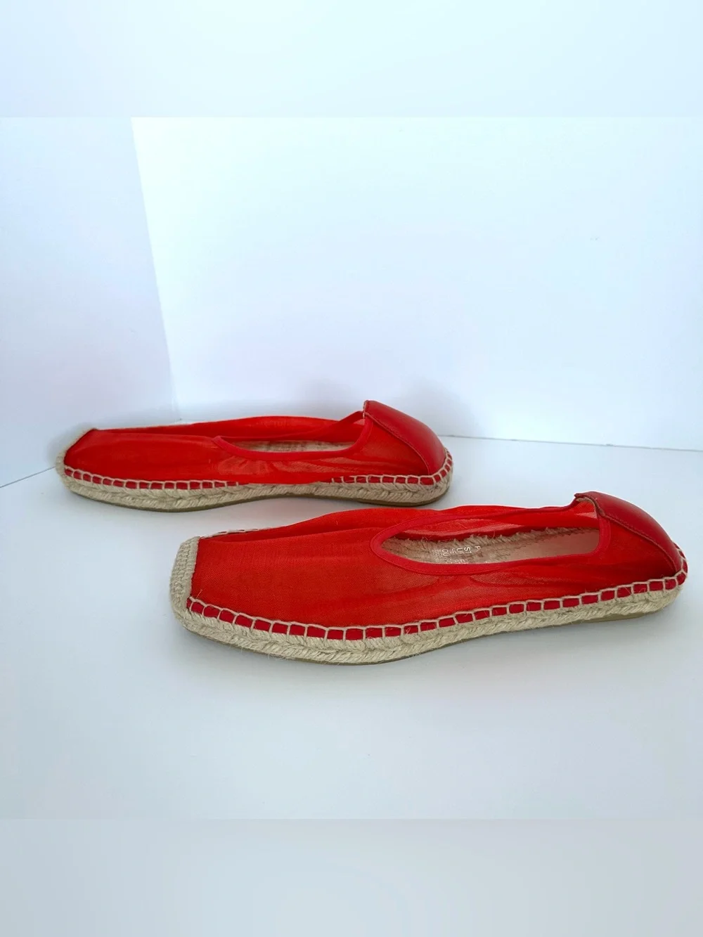J.Crew Made in Spain Espadrille Flats in Vintage Red Mesh | 9 | NWT